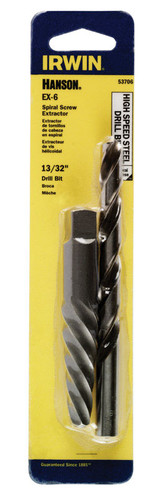 Irwin - 53706 - Hanson 19/64 in. x 13/32 in. Dia. High Speed Steel Drill Bit Extractor Set 7 in. 1/pc.