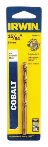 Irwin - 3016015 - 15/64 in. x 3-7/8 in. L Cobalt Steel Drill Bit 1/pc.