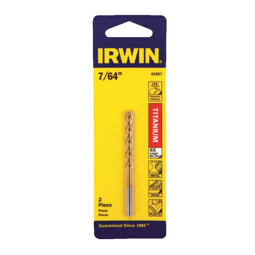 Irwin - 63907 - 7/64 in. x 2-5/8 in. L High Speed Steel Drill Bit Set 2/pc.