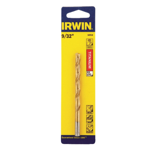 Irwin - 63918 - 9/32 in. x 4-1/4 in. L High Speed Steel Drill Bit 1/pc.