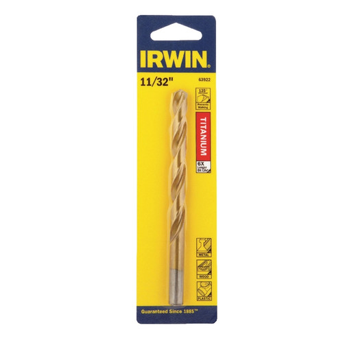 Irwin - 63922 - 11/32 in. x 4-3/4 in. L High Speed Steel Drill Bit 1/pc.