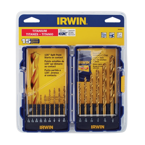 Irwin - 4935607 - High Speed Steel Drill Bit Set 15/pc.