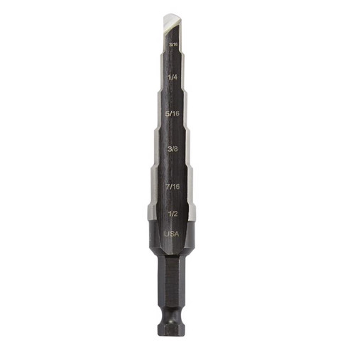 Irwin - 10232 - Unibit 3/16 to 1/2 in. x 6 in. L High Speed Steel Step Drill Bit 1/pc.