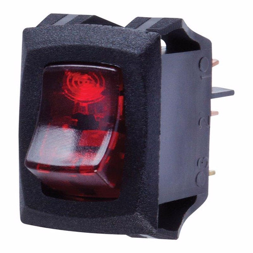 Jandorf - 61032 - 16 amps Single Pole Rocker Appliance Switch Black/Red - 1/Pack