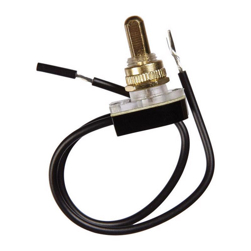 Jandorf - 61224 - 6 amps Single Pole Push Button Appliance Switch Black/Brass - 1/Pack
