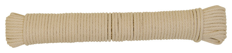 Wellington - A6014H0200H10NK - Premium 7/32 in. Dia. x 200 ft. L Natural  Braided Cotton Clothesline Rope