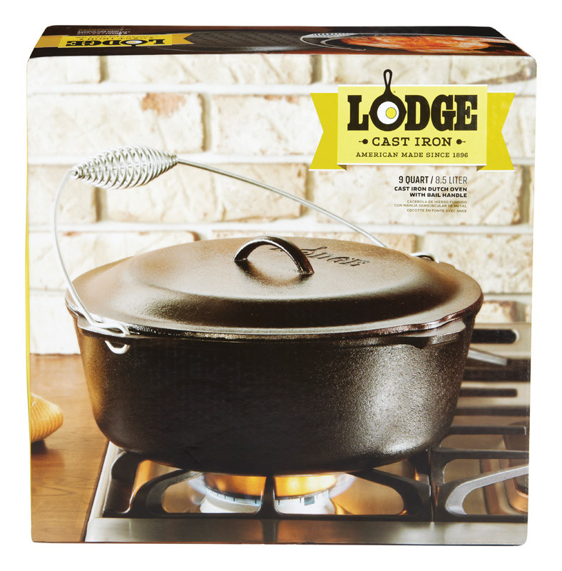 Lodge L10DO3 Cast Iron Dutch Oven with Iron Cover, Pre-Seasoned, 7-Quart,  Black