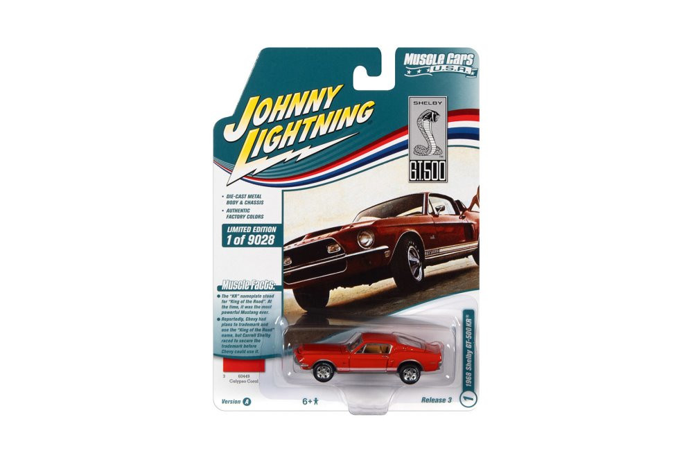1968 Shelby GT-500KR, Calypso Coral Red - Johnny Lightning JLSP172