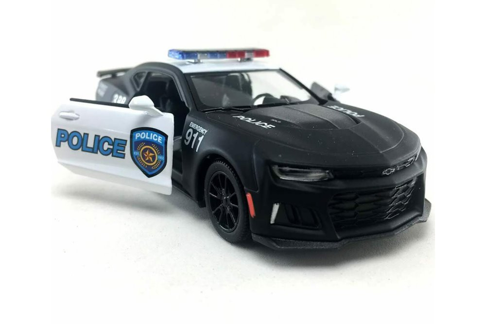 2017 Chevy Camaro ZL1 Police Hardtop, Black and White - Kinsmart 5399DP -  1/38 scale Diecast Car