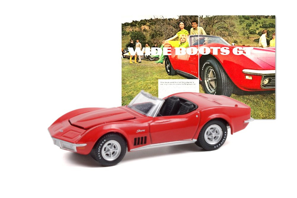 "Wide Boots GT" 1969 Chevy Corvette, Red - Greenlight 30248/48 - 1/64 scale Diecast Model Toy Car