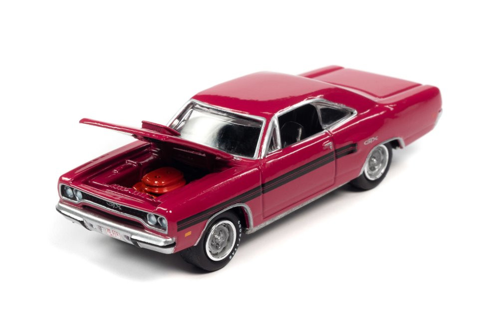 1970 Plymouth GTX, Moulin Rouge Pink - Johnny Lightning JLSP177/24A - 1/64 scale Diecast Car