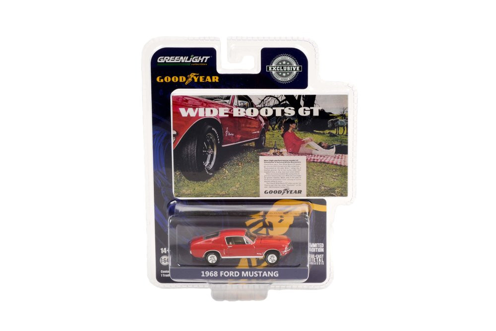 "Wide Boots GT" 1968 Ford Mustang, Red - Greenlight 30247/48 - 1/64 scale Diecast Model Toy Car