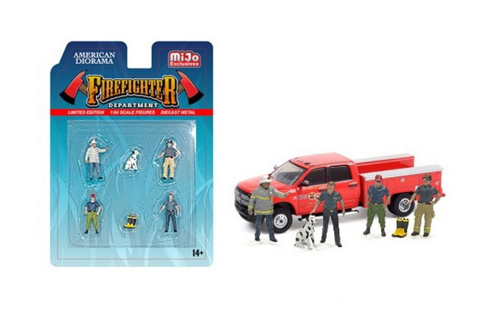 Firefighters 2 Figurine Set, Multi - American Diorama 76482MJ - 1