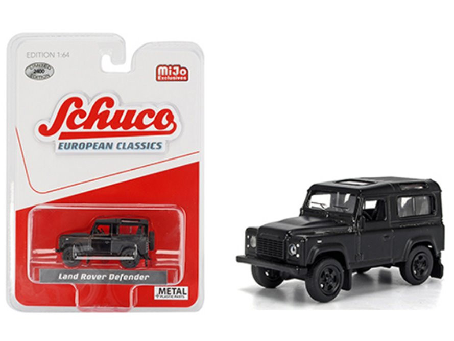 Land Rover Defender, Matte Black - Schuco 4000 - 1/64 scale