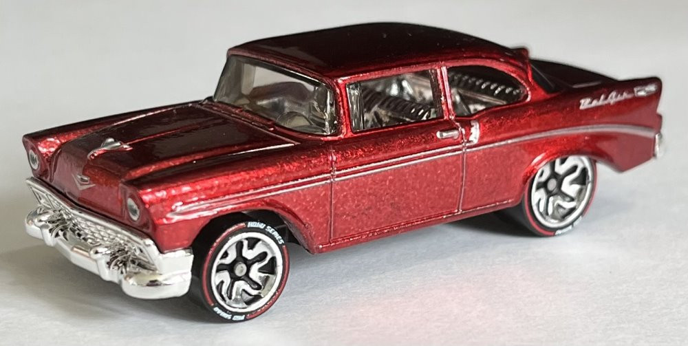 1956 Chevy Bel Air, Red - Mattel Hot Wheels HDH85-979B - 1/64 scale Diecast Model Toy Car