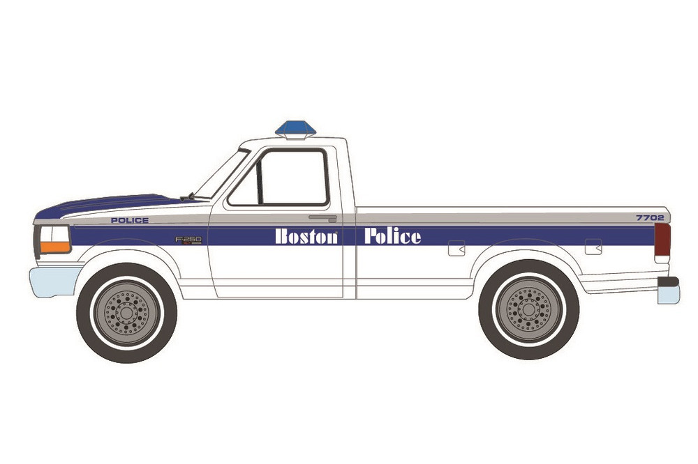 Boston Police Department 1995 Ford F-250and-  42980C/48 - 1/64 scale Diecast Model Toy Car