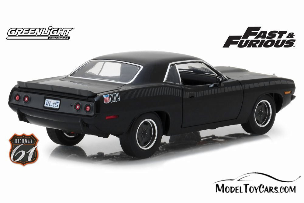 Plymouth Hemi Barracuda ミニカー Plymouth Barracuda Hard Top, Fast and Furious - Greenlight