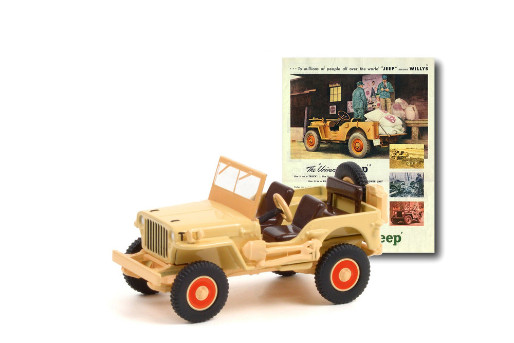 1945 Willys MB Jeep, Cream/Ivory - Greenlight 39080A/48 - 1/64 scale Diecast Model Toy Car