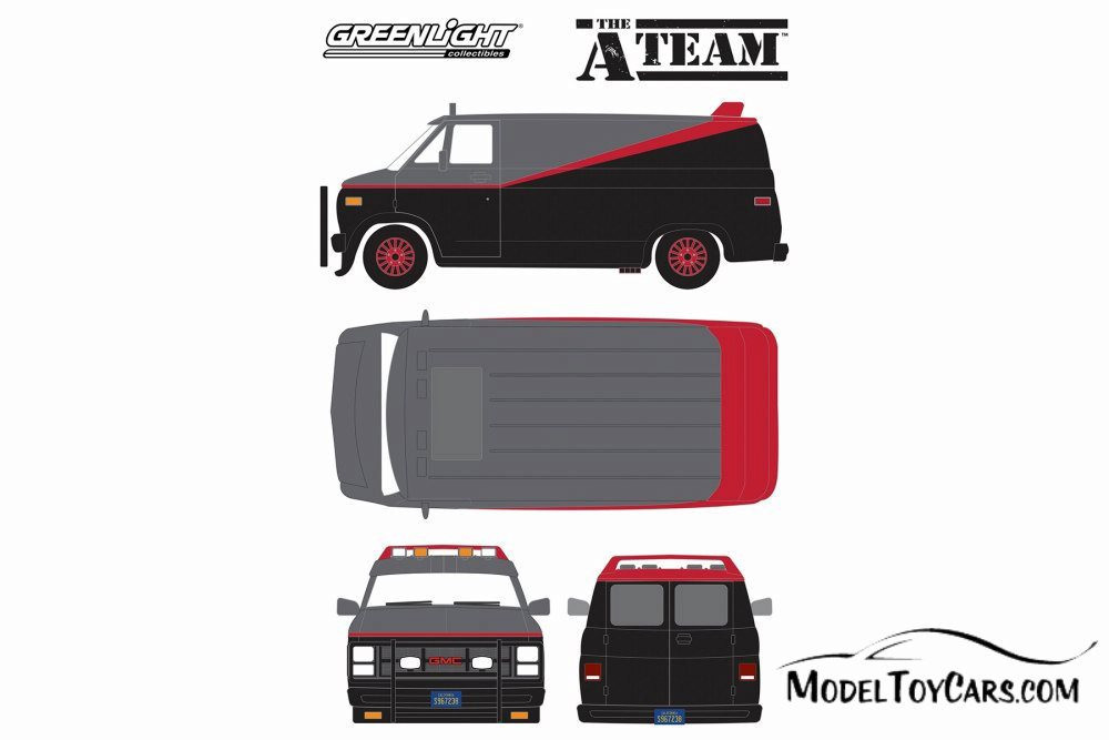 Greenlight Hollywood Series - GMC Vandura A-Team Van 1983, Modèle Diecast 1:24
