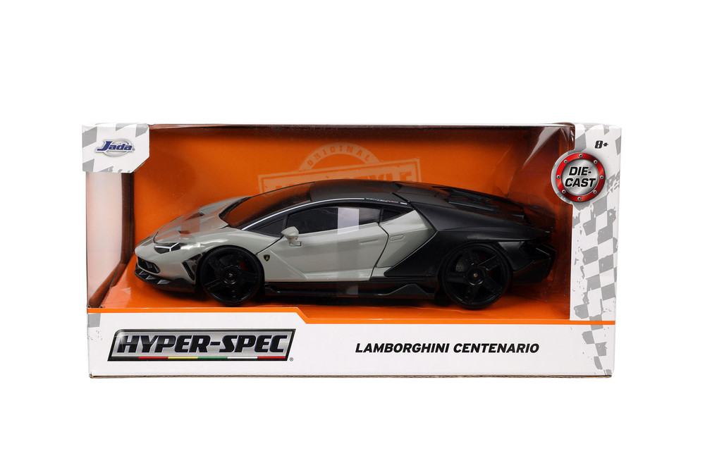 Lamborghini Centenario, Gray and Matte Black - Jada Toys 32951/4 - 1/24  scale Diecast Model Toy Car