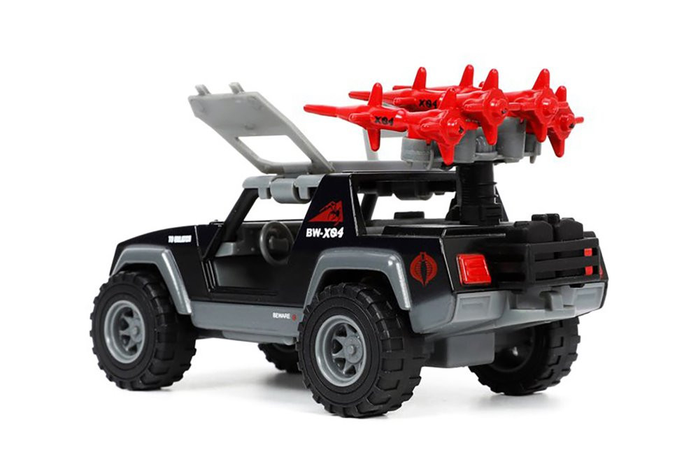 G.I. Joe Stinger with Missile Launcher and Cobra Commander Diecast Figurine, Gray - Jada Toys 33085 - 1/32 scale Diecast Model Toy Car