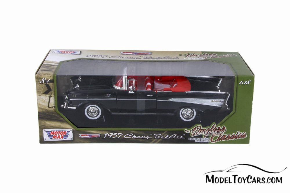 1957 Chevy Bel Air Convertible, Black - Motor Max 73175TC/BK
