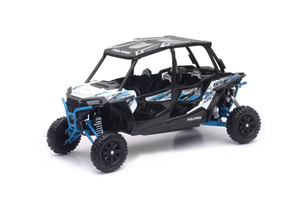 Polaris RZR XP 4 Turbo EPS ATV, Blue - New Ray 57843B - 1/18 scale