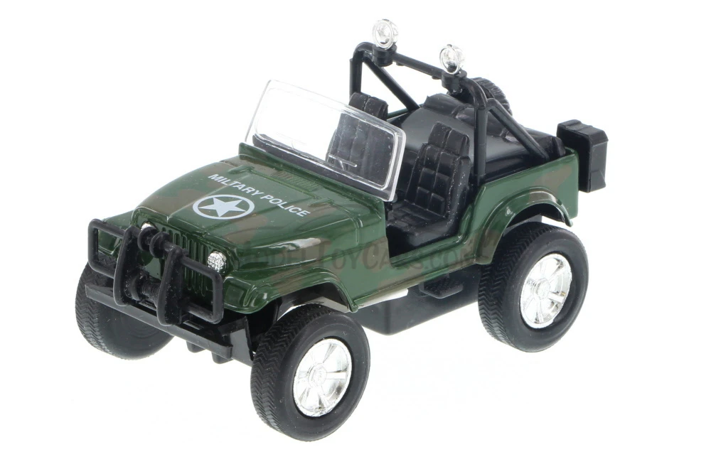 Military Police Topless Jeep GP, Green Camo - 9761MD - 5" Diecast Model Toy Car