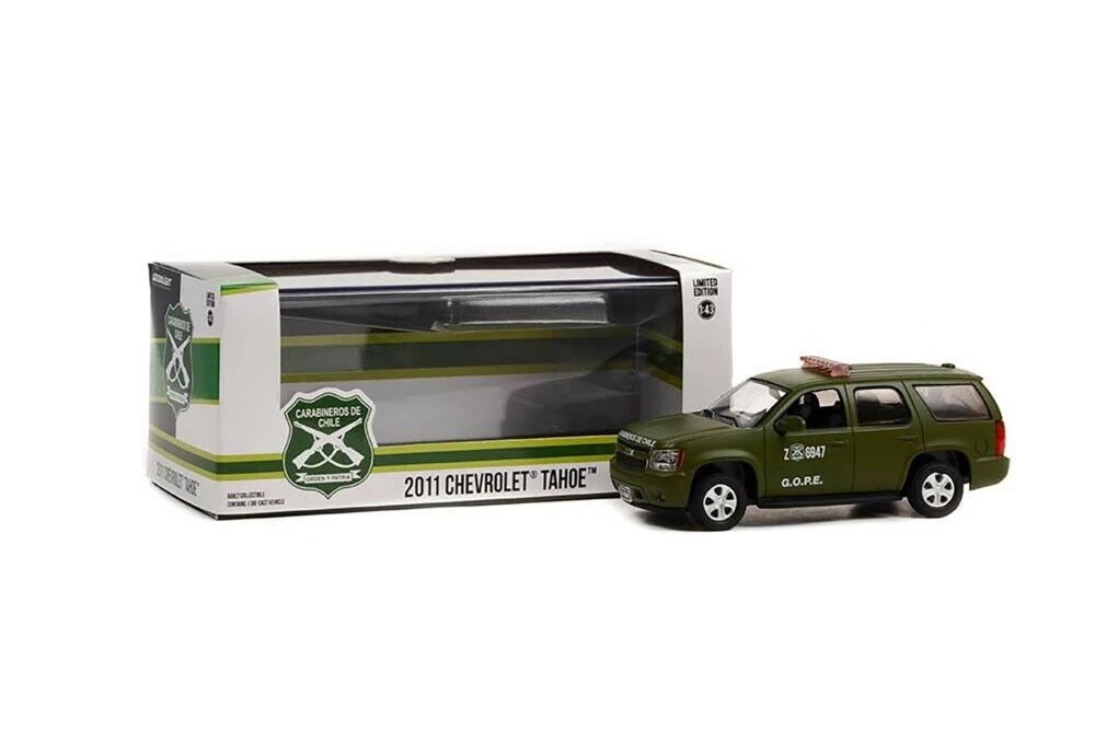 Carabineros de Chile 2011 Chevy Tahoe Police, Matte Green -  86620 - 1/43 scale Diecast Car