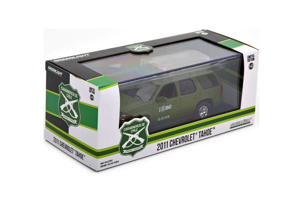 Carabineros de Chile 2011 Chevy Tahoe Police, Matte Green -  86620 - 1/43 scale Diecast Car