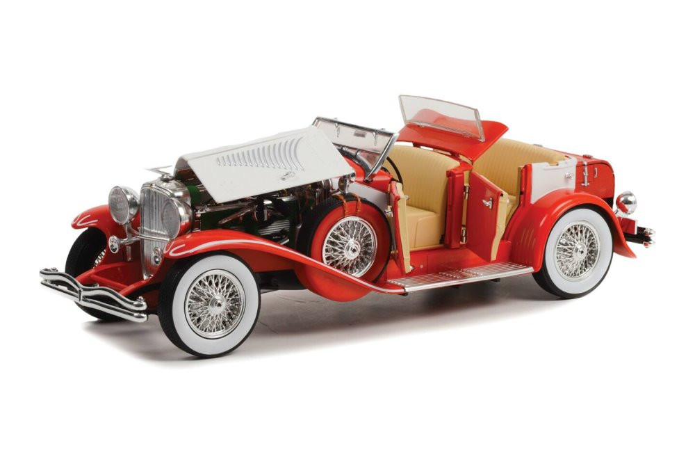 Duesenberg II SJ, Red and White - Greenlight 13627 - 1/18 scale Diecast Model Toy Car