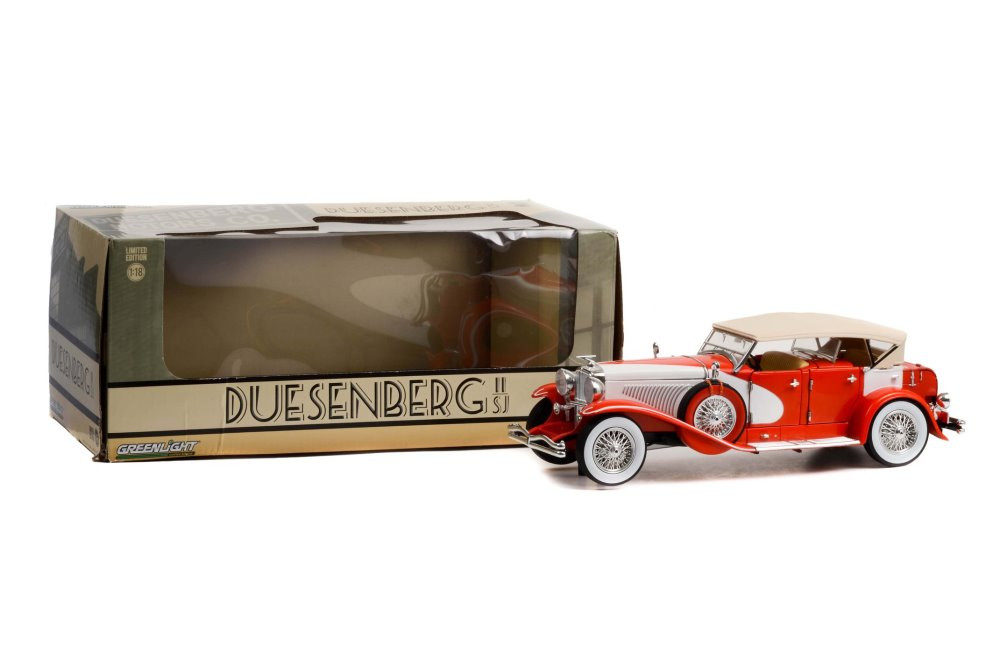 Duesenberg II SJ, Red and White - Greenlight 13627 - 1/18 scale Diecast Model Toy Car