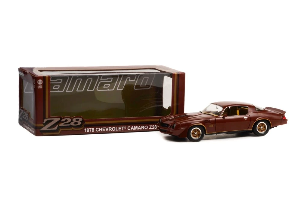 Chevrolet Camaro Z/28 Rally Sport 1978 - Modèle Miniature 1:18 Argent Et Noir Par Greenlight