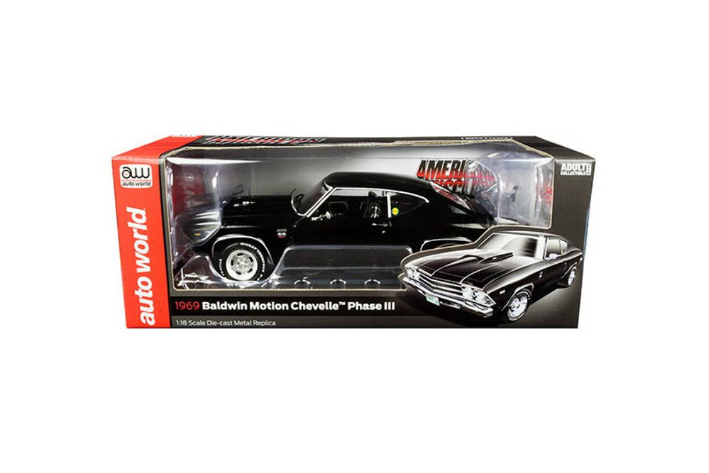 1969 Chevy Baldwin Motion Chevelle SS 427 Phase III Hardtop, - Auto World 1/18 scale Diecast Car