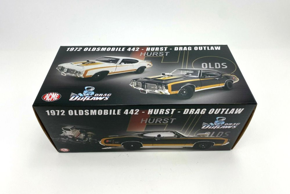 1972 Oldsmobile 442 Hurst, Black and Gold - Acme A1805621 - 1/18 scale  Diecast Model Toy Car