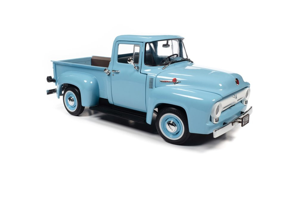 1956 Ford F-100 Mild Custom Pickup Truck, Diamond Blue - Auto