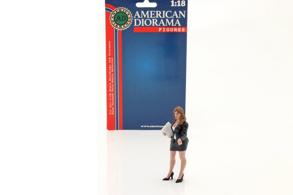 The Dealership - Female Salesperson, Black - American Diorama 76310 - 1/18 scale Figurine