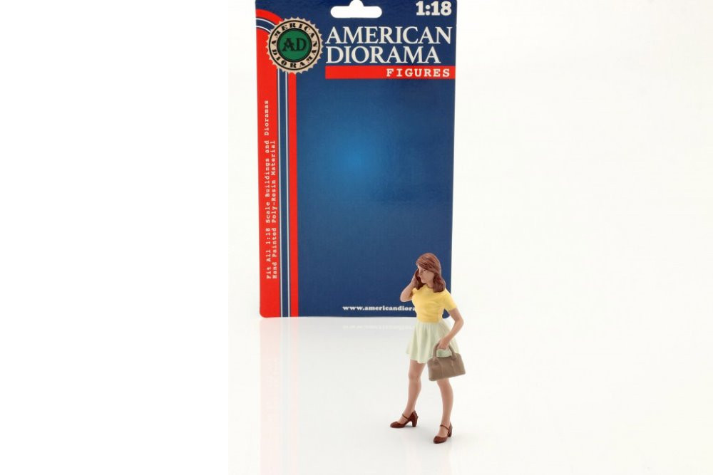 The Dealership - Customer II, Yellow and Light Green - American Diorama 76309 - 1/18 scale Figurine