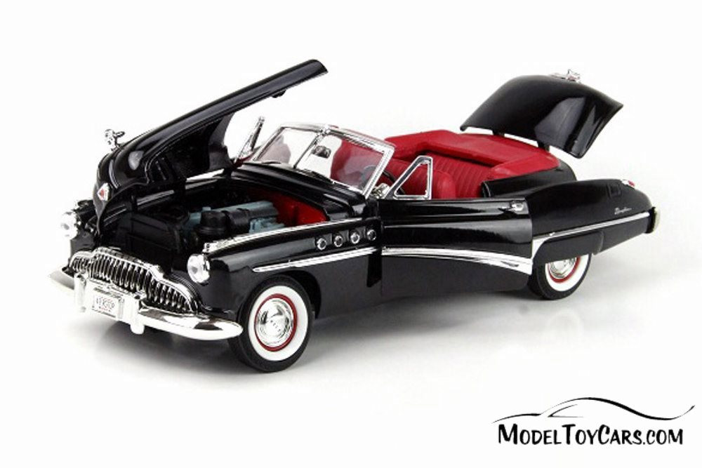 1949 Buick Roadmaster Convertible, Black - Motormax 73116TC/BK - 1/18 scale Diecast Model Toy Car