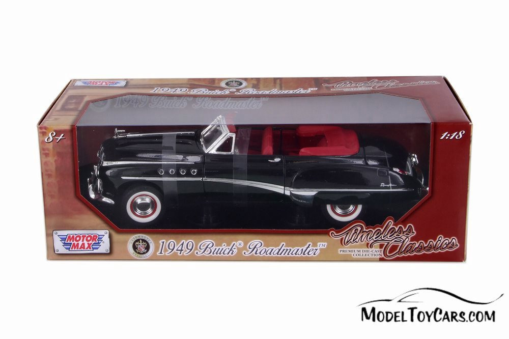 1949 Buick Roadmaster Convertible, Black - Motormax 73116TC/BK - 1