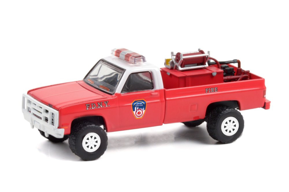 FDNY 1986 Chevy M1008 4x4, Red - Greenlight 30240/48 - 1/64 scale Diecast Model Toy Car