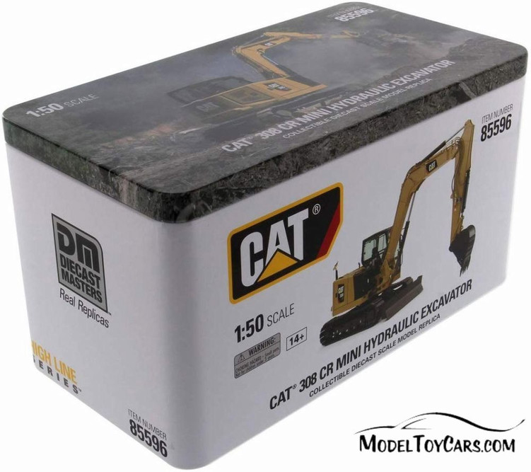 Caterpillar 308 CR Mini Hydraulic Excavator, Yellow - Diecast Masters 85596 - 1/50 scale Diecast Model Toy Car