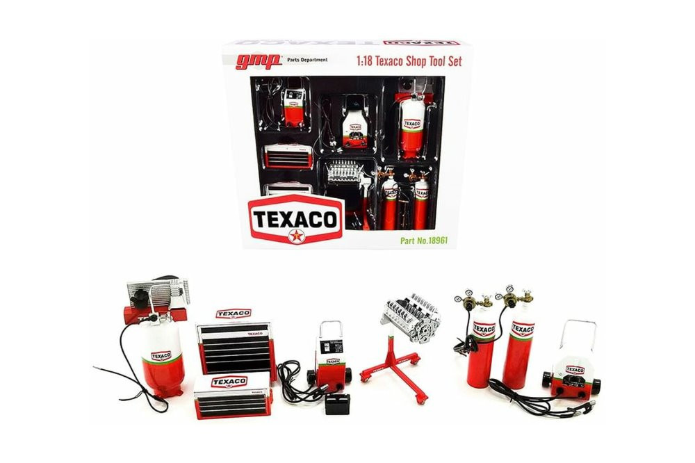 Texaco Oil Shop Tool Set #1, Red and White - GMP 18961 - 1/18