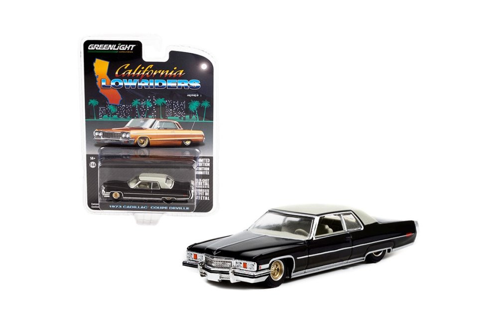 1973 Cadillac Coupe deVille, Black and Cream - Greenlight