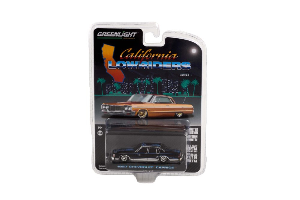 1987 Chevy Caprice, Custom Black - Greenlight 63010D/48 - 1/64 scale Diecast Model Toy Car