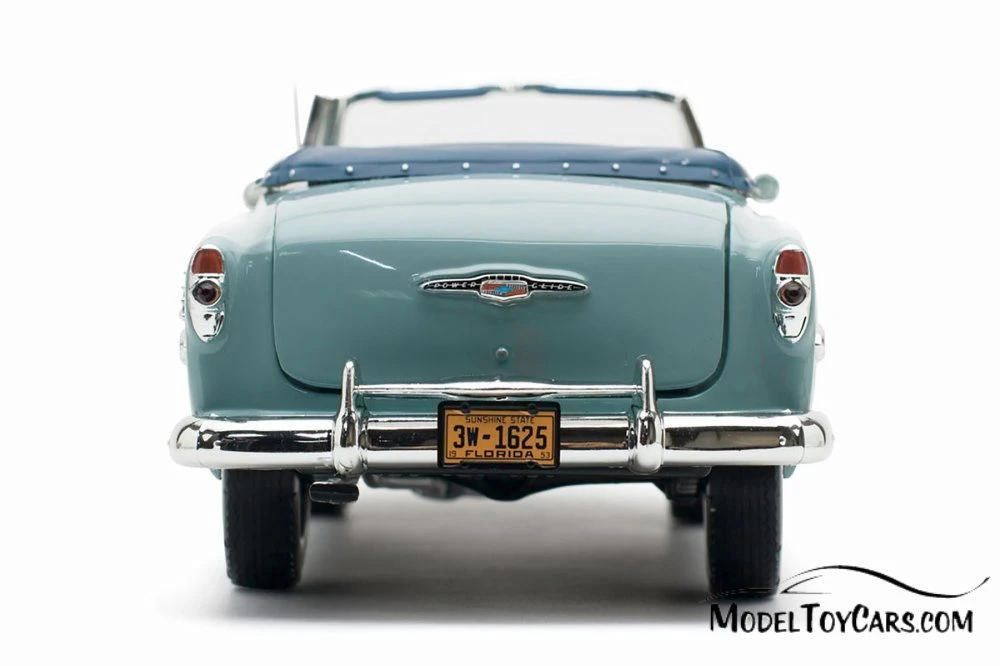 1953 Chevy Bel Air Open Convertible, Horizon Blue - Sun Star 1625 - 1/18 scale Diecast Model Toy Car