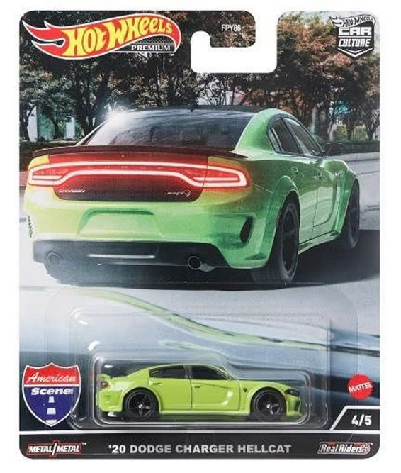 2022 Dodge Charger Hellcat, Green - Mattel Hot Wheels HCK04 - 1/64 scale Diecast Model Toy Car