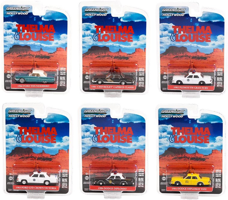  Thelma & Louise SpecialDiecast Car Set - Box of 6 1/64 Scale Diecast Model Cars, Assorted Colors