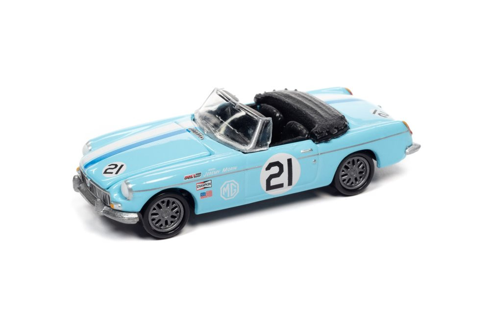 1963 MG MGB, Sky Blue - Johnny Lightning JLSP179/24B - 1/64 scale Diecast Car