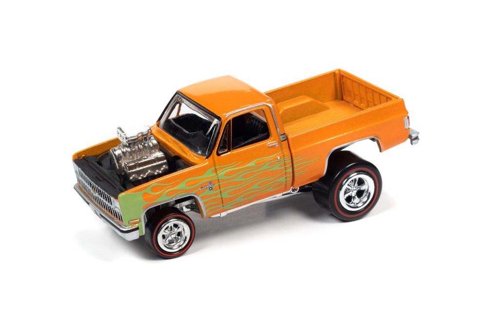 1981 Chevy Silverado 10 Fleetside, Orange  - Johnny Lightning JLSP178 - 1/64 scale Diecast Car